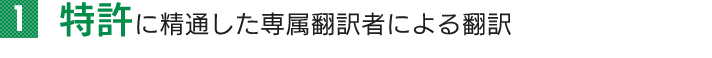 特許に精通した専属翻訳者による翻訳