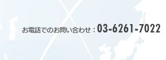 お電話でのお問い合わせ：03-6261-7022